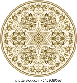 Vector abstract decorative round floral ethnic ornamental illustration