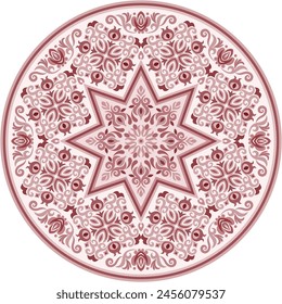 Vector abstract decorative round floral ethnic ornamental illustration