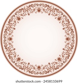 Vector abstract decorative round floral ethnic ornamental frame illustration