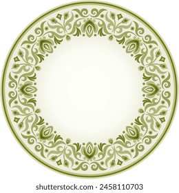 Vector abstract decorative round floral ethnic ornamental frame illustration