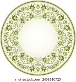 Vector abstract decorative round floral ethnic ornamental frame illustration