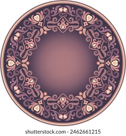 Vector abstract decorative round floral ethnic ornamental frame illustration