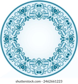 Vector abstract decorative round floral ethnic ornamental frame illustration