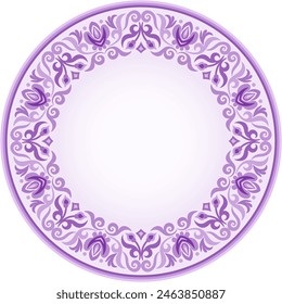 Vector abstract decorative round floral ethnic ornamental frame illustration