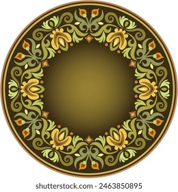 Vector abstracto decorativo redondo floral étnico ornamental marco ilustración