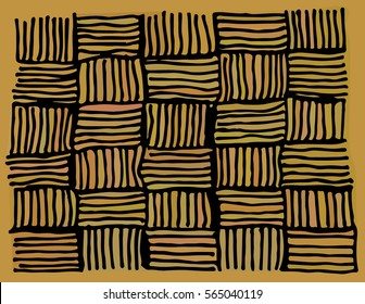 Vector abstract decorative wooden textured basket weaving background. 