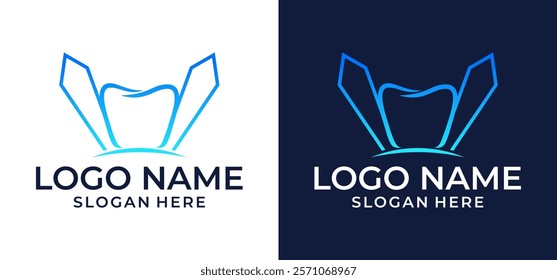 Vector Abstract Dental Building Logo Design Template. Dental Health Design illustration template.