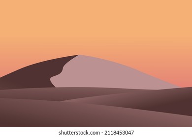 Vector, abstract desert background poster in minimalist style. East, Africa landscape modern style