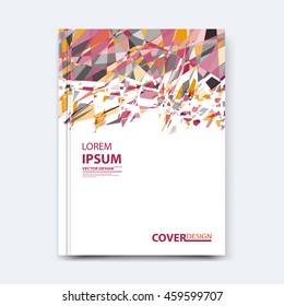 Vector abstract design for annual report, brochure, flyer, template leaflet cover, presentation, business card, magazine, title page, layout or booklet. Flat broken glass mosaic background, in A4 size