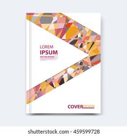Vector abstract design for annual report, brochure, flyer, template leaflet cover, presentation, business card, magazine, title page, layout or booklet. Flat broken glass mosaic background, in A4 size
