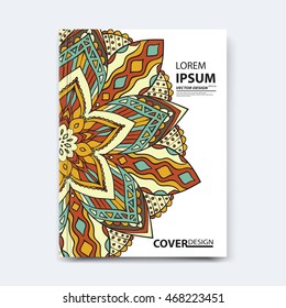 Vector abstract design for annual report, brochure, flyer, template leaflet cover, presentation, business card, magazine, title page, layout or booklet. Flat broken glass mosaic background, in A4 size