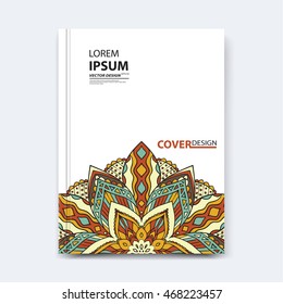 Vector abstract design for annual report, brochure, flyer, template leaflet cover, presentation, business card, magazine, title page, layout or booklet. Flat broken glass mosaic background, in A4 size