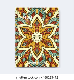 Vector abstract design for annual report, brochure, flyer, template leaflet cover, presentation, business card, magazine, title page, layout or booklet. Flat broken glass mosaic background, in A4 size