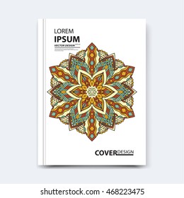 Vector abstract design for annual report, brochure, flyer, template leaflet cover, presentation, business card, magazine, title page, layout or booklet. Flat broken glass mosaic background, in A4 size