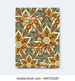 Vector abstract design for annual report, brochure, flyer, template leaflet cover, presentation, business card, magazine, title page, layout or booklet. Flat broken glass mosaic background, in A4 size