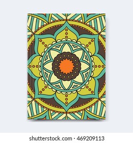 Vector abstract design for annual report, brochure, flyer, template leaflet cover, presentation, business card, magazine, title page, layout or booklet. Flat broken glass mosaic background, in A4 size