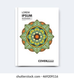 Vector abstract design for annual report, brochure, flyer, template leaflet cover, presentation, business card, magazine, title page, layout or booklet. Flat broken glass mosaic background, in A4 size