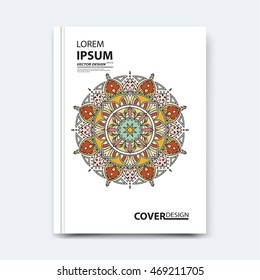 Vector abstract design for annual report, brochure, flyer, template leaflet cover, presentation, business card, magazine, title page, layout or booklet. Flat broken glass mosaic background, in A4 size