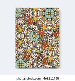 Vector abstract design for annual report, brochure, flyer, template leaflet cover, presentation, business card, magazine, title page, layout or booklet. Flat broken glass mosaic background, in A4 size