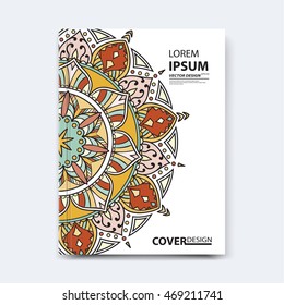 Vector abstract design for annual report, brochure, flyer, template leaflet cover, presentation, business card, magazine, title page, layout or booklet. Flat broken glass mosaic background, in A4 size