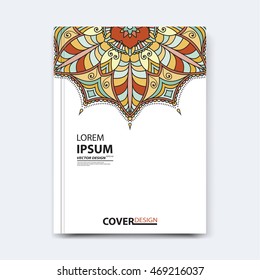 Vector abstract design for annual report, brochure, flyer, template leaflet cover, presentation, business card, magazine, title page, layout or booklet. Flat broken glass mosaic background, in A4 size