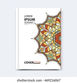 Vector abstract design for annual report, brochure, flyer, template leaflet cover, presentation, business card, magazine, title page, layout or booklet. Flat broken glass mosaic background, in A4 size