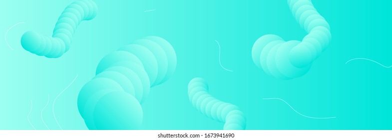 Vector abstract design background banner,3D bubble green gradient.