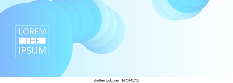Vector abstract design background banner.Blue 3D bubble fluid shape gradient.