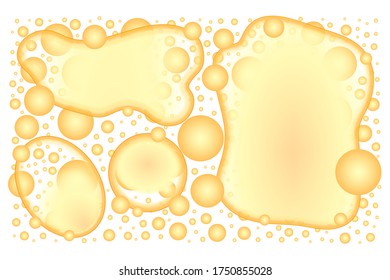 Vector abstract design background. Bright background of bubbles of lemonade, honey, caramel. Vector illustration