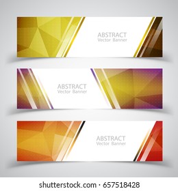 Vector abstract design banner background. Collection of three beautiful colorful banners. vector illustration.
