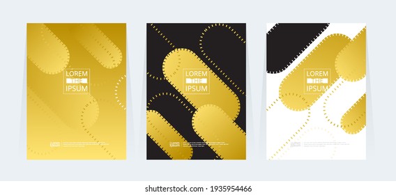 Vector Abstract Design Banner Pattern Background. Yellow Gold Templates.
