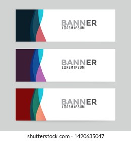 vector abstract design banner template in three different colour 

