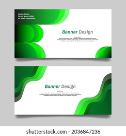 Plantilla de banner de diseño abstracto de vectores. diseño de banner. diseño de fondo abstracto con color verde y archivos eps 10 para regalías gratuitas