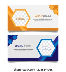 Vector abstract design banner template. banner design. abstract background design with  blue and orange color and file eps 10 for free royalty