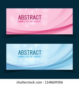Vector abstract design banner template.Perfect background design for headline and sale banner.blue and pink waved lines for brochure, website, flyer design. Transparent wave.