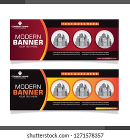 Vector abstract design banner web template.