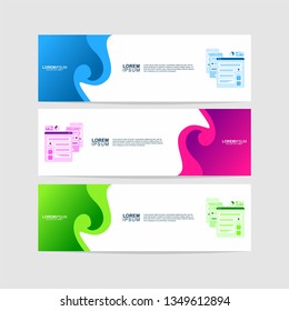 Vector abstract design banner web template. Collection of web banner template. Modern design. Header - landing page Web banner Design Elements. Easy to edit and customize. 