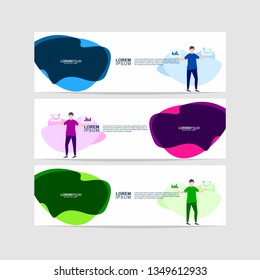Vector abstract design banner web template. Collection of web banner template. Modern design. Header - landing page Web banner Design Elements. Easy to edit and customize.  