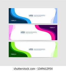 Vector abstract design banner web template. Collection of web banner template. Modern design. Header - landing page Web banner Design Elements. Easy to edit and customize.  