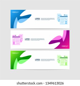 Vector abstract design banner web template. Collection of web banner template. Modern design. Header - landing page Web banner Design Elements. Easy to edit and customize.  