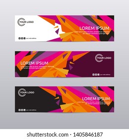 Vector abstract design banner web template. Header web template design. Horizontal banner. 