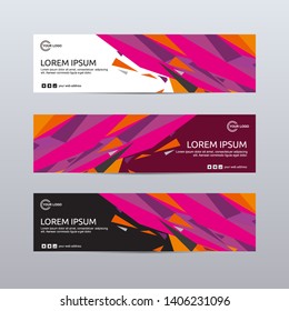 Vector abstract design banner web template. Horizontal banner. 