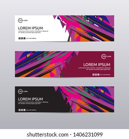 Vector abstract design banner web template. Horizontal banner. 