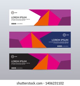 Vector abstract design banner web template. Horizontal banner. 
