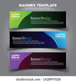 Vector abstract design banner web template.