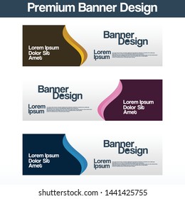 Vector abstract design banner web template with colorful swooshes. 