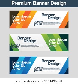 Vector abstract design banner web template with colorful stripes. 