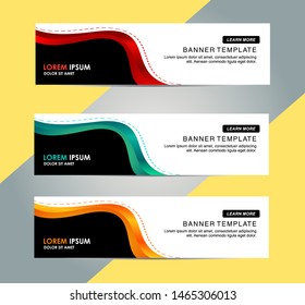 Vector abstract design banner web template. Horizontal banner perfect for header and footer website.