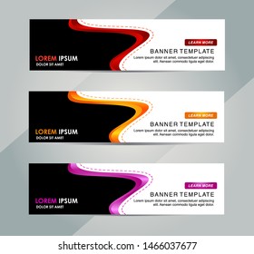 Vector abstract design banner web template. Horizontal banner perfect for header and footer website.