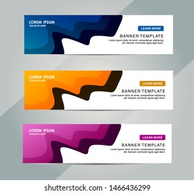 Vector abstract design banner web template. Modern Horizontal banner perfect for header and footer website.